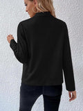 Collared Neck Long Sleeve Jacket - Trendsi - Flyclothing LLC