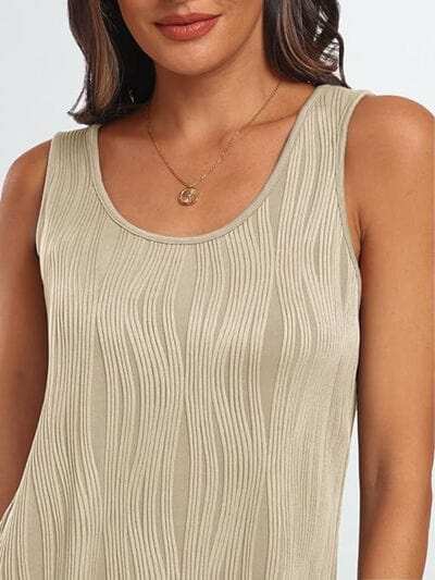 Round Neck Wide Strap Tank - Trendsi - Flyclothing LLC