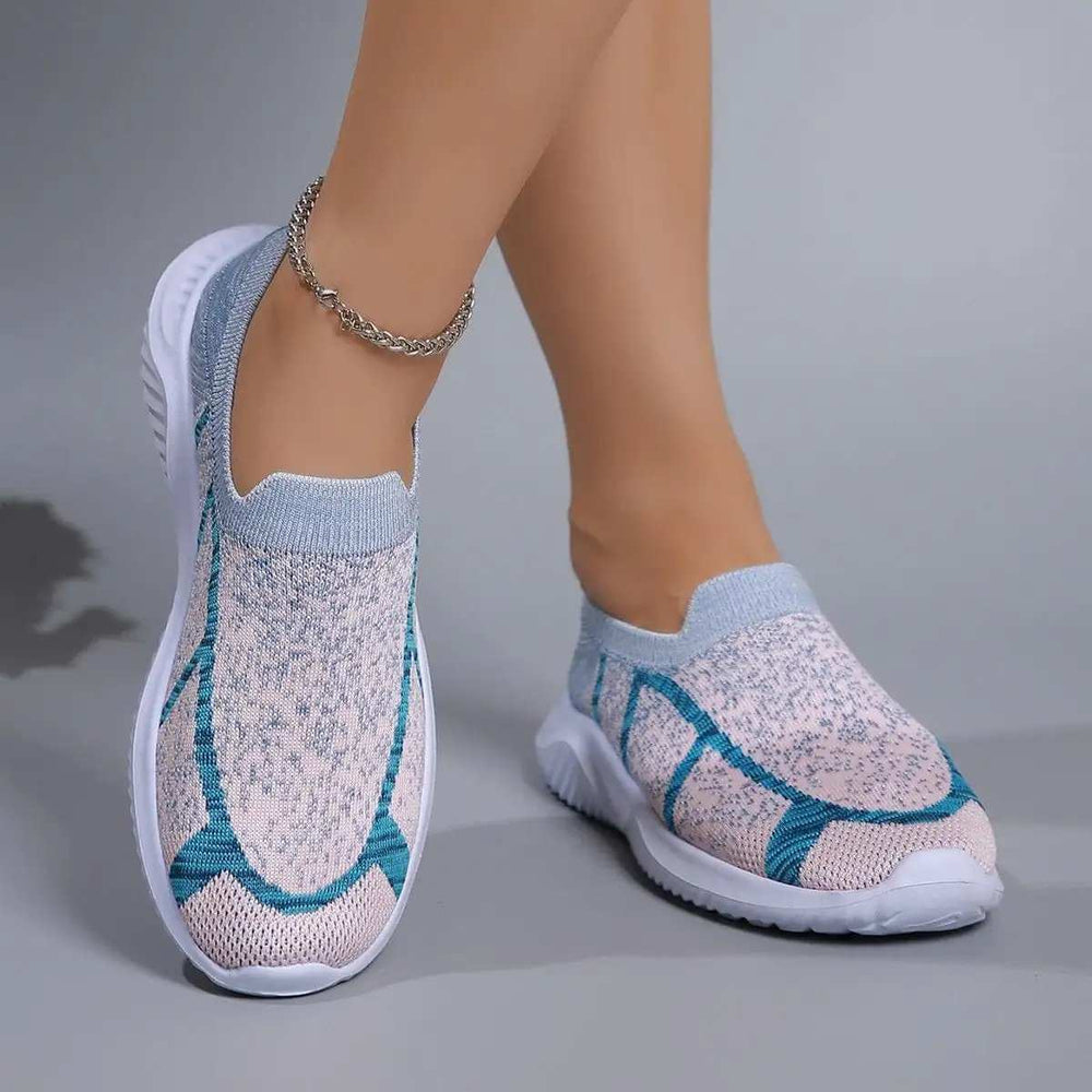 Breathable Mesh Round Toe Sneakers - Trendsi - Flyclothing LLC