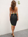 Rainbow Pompom Trim Swim Skirt - Trendsi - Flyclothing LLC
