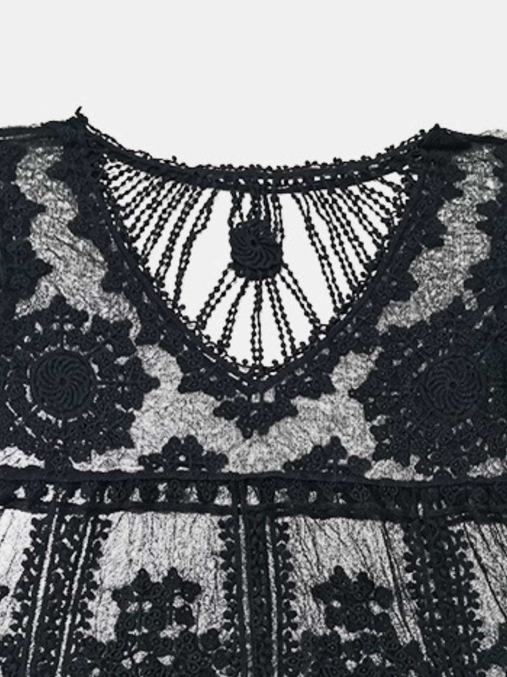 Lace Round Neck Cover-Up - Trendsi - Flyclothing LLC