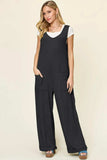 Double Take Full Size Texture Sleeveless Wide Leg Jumpsuit - Trendsi - Flyclothing LLC