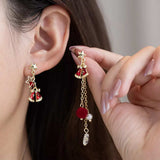 18K Gold-Plated Christmas Bell Earrings - Trendsi - Flyclothing LLC