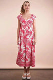 VERY J Tropical Printed Midi Summer Boho Dress - Trendsi - Flyclothing LLC