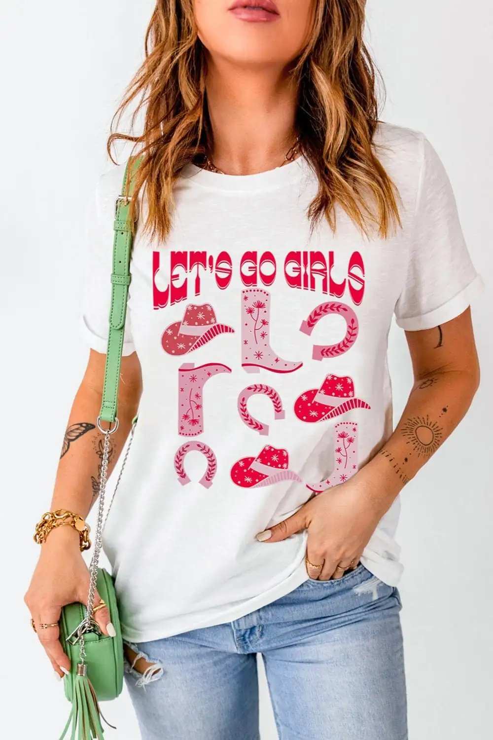 Graphic Round Neck Short Sleeve T-Shirt - Trendsi - Flyclothing LLC