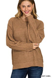 Zenana Exposed Seam Round Neck Sweater - Trendsi - Flyclothing LLC