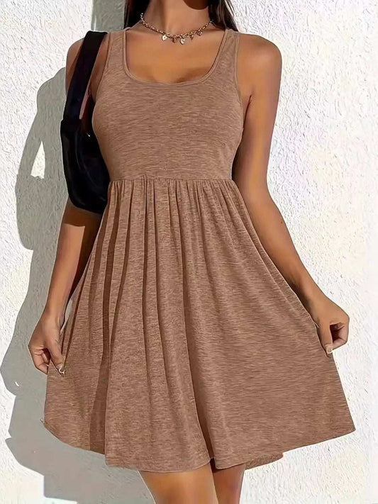 Full Size Square Neck Sleeveless Mini Dress - Trendsi - Flyclothing LLC