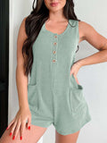 Lovelet Texture Wide Strap Romper with Pockets - Trendsi - Flyclothing LLC