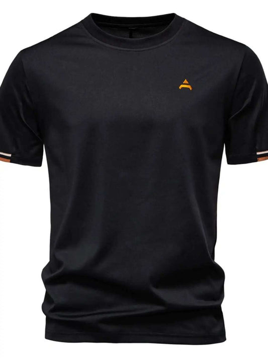 Men's Embroidered Round Neck T-Shirt - Trendsi - Flyclothing LLC