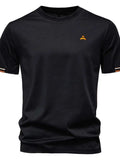 Men's Embroidered Round Neck T-Shirt - Trendsi - Flyclothing LLC
