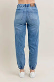 Judy Blue Full Size High Waist Denim Jogger Plus Size - Trendsi - Flyclothing LLC