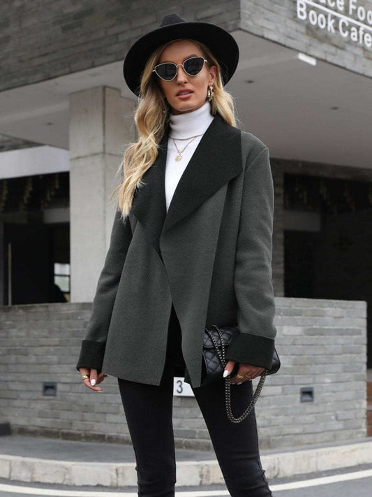 Open Front Long Sleeve Jacket - Trendsi - Flyclothing LLC