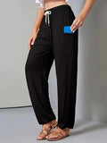 Drawstring Wide Leg Pants with Pockets - Trendsi - Flyclothing LLC