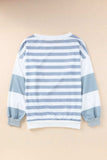 Football Striped Round Neck Long Sleeve Sweatshirt - Trendsi - Flyclothing LLC