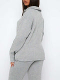 Quarter Zip Long Sleeve Top and Pants Set - Trendsi - Flyclothing LLC
