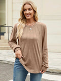 Round Neck Long Sleeve T-Shirt - Trendsi - Flyclothing LLC