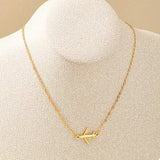 18K Gold-Plated Airplane Necklace - Trendsi - Flyclothing LLC