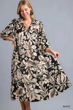 Umgee Floral Print Tiered Midi Dress - Trendsi - Flyclothing LLC