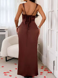 Wide Strap Satin Maxi Dress - Trendsi - Flyclothing LLC