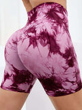 Tie-Dye High Waist Active Shorts - Trendsi - Flyclothing LLC