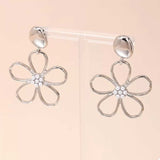 Alloy Flower Drop Earrings - Trendsi - Flyclothing LLC