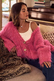 SO ME Soft Touch Hairy Loose Fit Cozy Sweater Cardigan - Trendsi - Flyclothing LLC