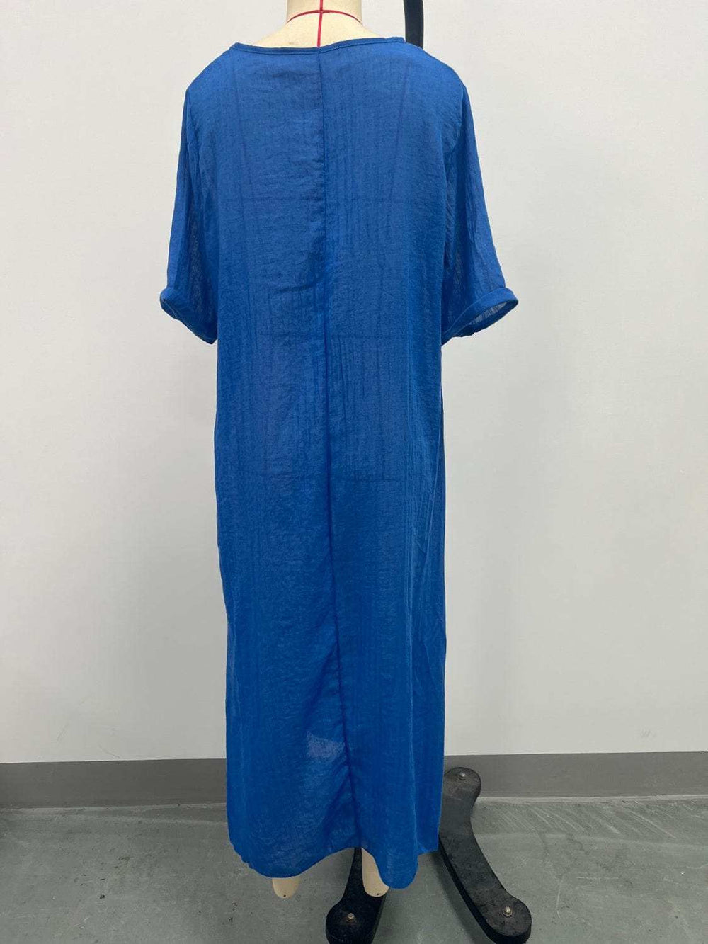 Full Size V-Neck Short Sleeve Midi Dress Plus Size - Trendsi - Flyclothing LLC