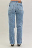 Judy Blue Frayed Hem Cell Phone Pocket Dad Jeans - Trendsi - Flyclothing LLC