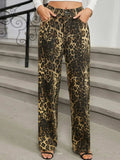 Leopard Jeans with Pockets - Trendsi - Flyclothing LLC