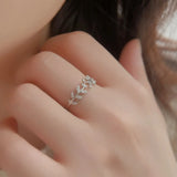 925 Sterling Silver Inland Zircon Open Ring - Trendsi - Flyclothing LLC