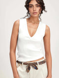 Solid V-Neck Tank - Trendsi - Flyclothing LLC