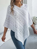 Cable-Knit Openwork Three-Quarter Sleeve Sweater - Trendsi - Flyclothing LLC