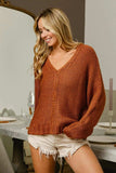 BiBi V-Neck Cable Knit Sweater - Trendsi - Flyclothing LLC