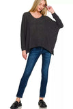 Zenana Dolman Sleeve V-Neck Sweater - Trendsi - Flyclothing LLC