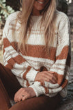 Striped Round Neck Dropped Shoulder Sweater - Trendsi - Flyclothing LLC