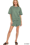 Zenana Scuba Short Sleeve Top & Shorts Set - Trendsi - Flyclothing LLC