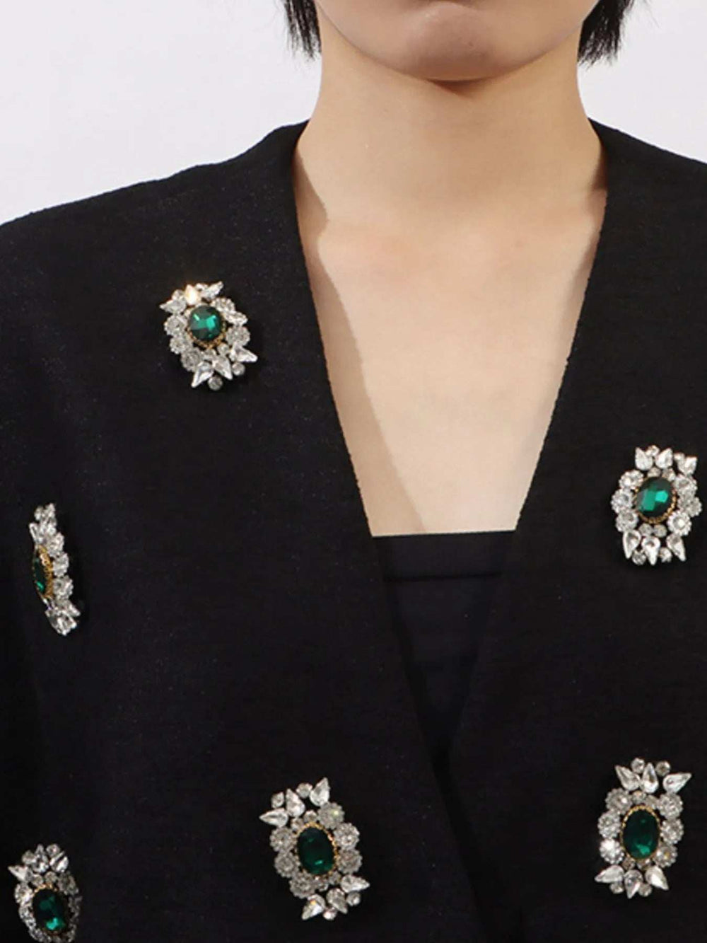 Plus Size Rhinestone Relaxed Fit Vest Coat - Trendsi - Flyclothing LLC