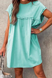 Frill Short Sleeve Mini Dress - Trendsi - Flyclothing LLC