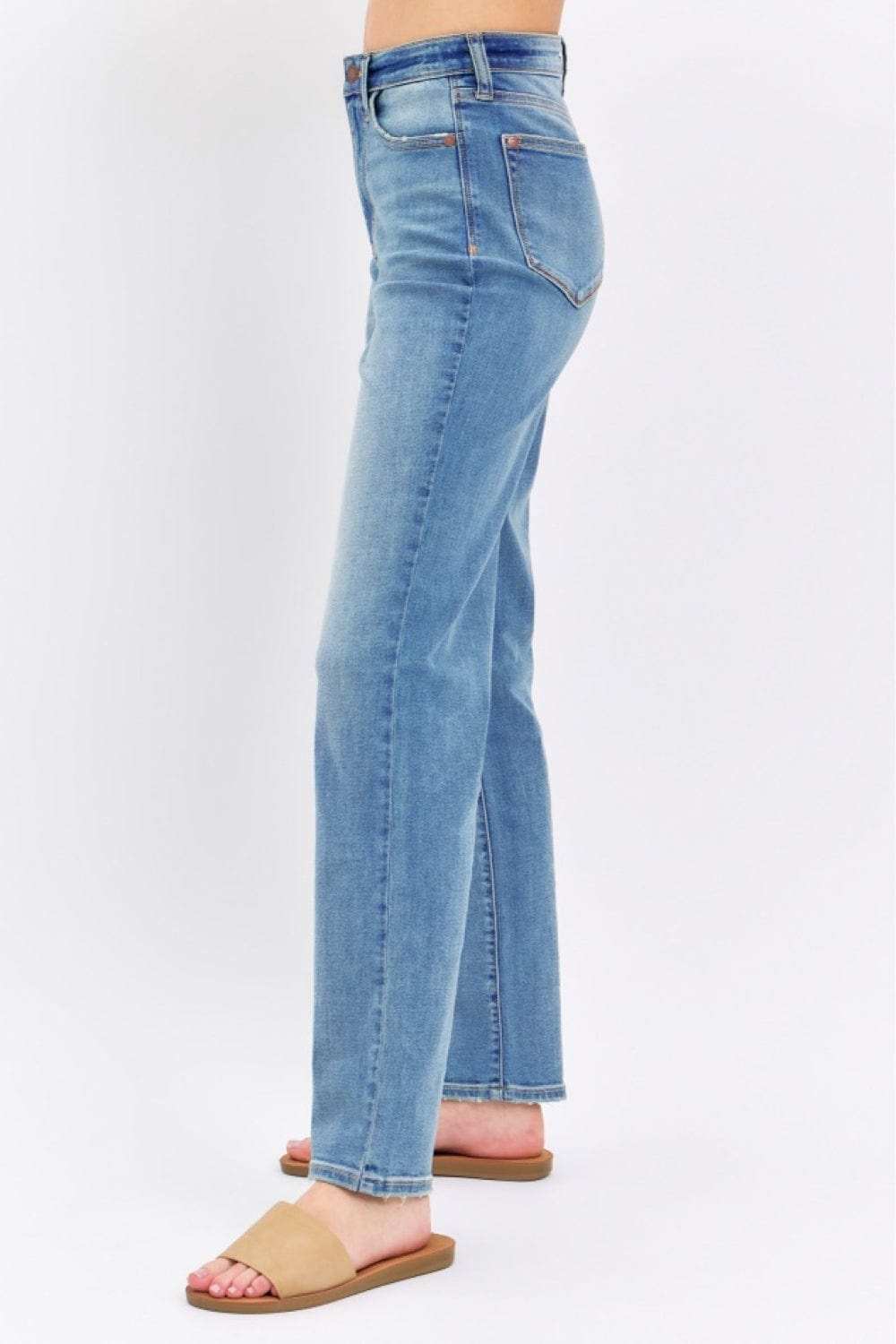 Judy Blue Full Size High Waist Straight Jeans - Trendsi - Flyclothing LLC