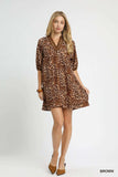 Umgee Full Size Leopard Print Mini Dress with Contrast Trim Plus Size - Trendsi - Flyclothing LLC