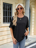 Florira Round Neck Half Sleeve T-Shirt - Trendsi - Flyclothing LLC