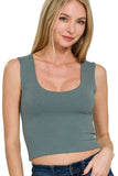 Zenana Double Layered Cropped Tank Top - Trendsi - Flyclothing LLC
