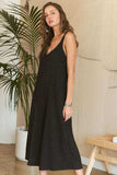 ADORA Black Textured Wide-Leg Jumpsuit - Trendsi - Flyclothing LLC