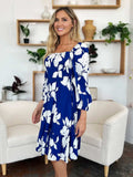 Double Take Full Size Floral Ruffle Hem Smocked Dress with Pockets - Trendsi - Flyclothing LLC