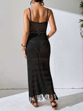 Openwork Scoop Neck Cover-Up Dress - Trendsi - Flyclothing LLC