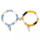 2 Piece Beaded Cat Charm Bracelet - Trendsi - Flyclothing LLC