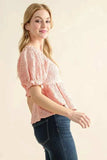 And The Why Lovely Textured and Smocked Top - Trendsi - Flyclothing LLC