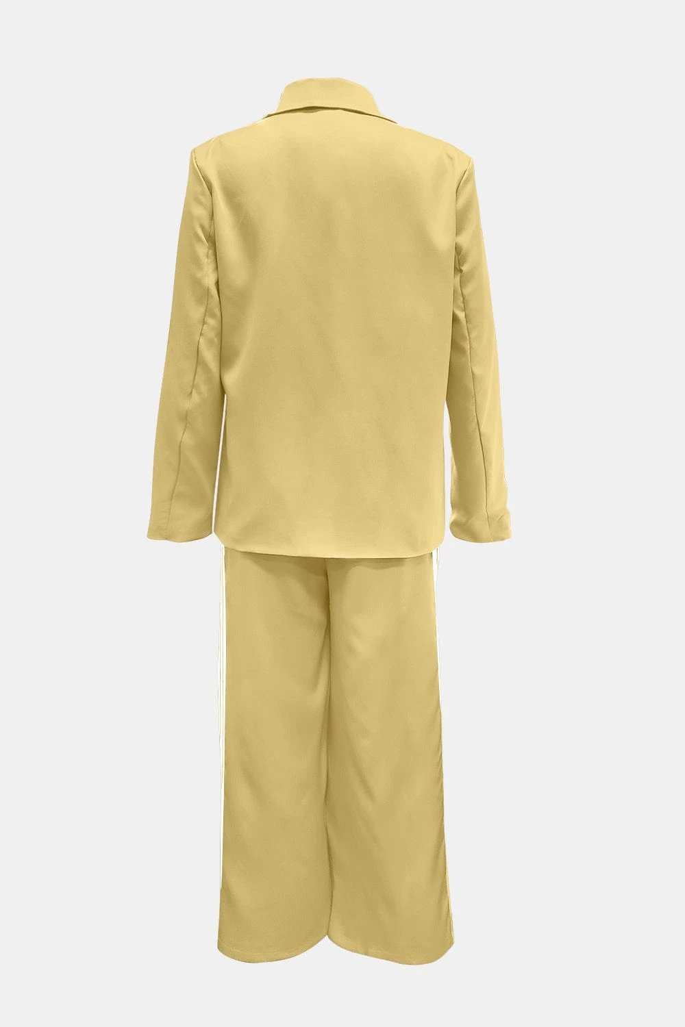 Side Striped Long Sleeve Blazer and Pants Set - Trendsi - Flyclothing LLC