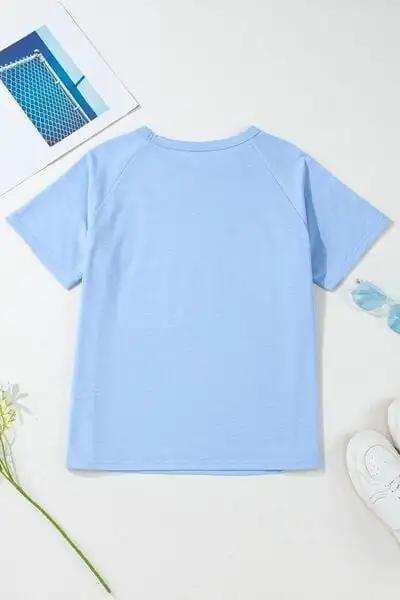 Striped Round Neck Short Sleeve T-Shirt - Trendsi - Flyclothing LLC