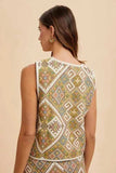 Annie Wear Ethnic Woven Jacquard Tie Front Vest - Trendsi - Flyclothing LLC